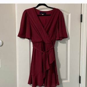 Mi Ami Maroon Wrap Dress
